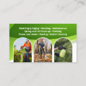 Groene, Oranje Landscaping Lawn Care Maaiservice Visitekaartje (Achterkant)