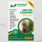 Groene & Oranje Lawn Care Tuinieren Mowing Service Flyer (Voorkant)