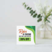 Groene & Oranje Lawncare Landscaping & Lawn Servic Aanbevelingskaartje (Staand voorkant)