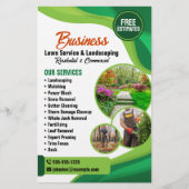 Groene & Oranje Lawncare Landscaping & Lawn Servic Flyer (Voorkant)