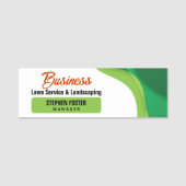 Groene & Oranje Lawncare Landscaping & Lawn Servic Naamplaatje (Voorkant)