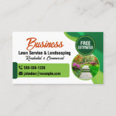 Groene & Oranje Lawncare Landscaping & Lawn Servic Visitekaartje (Voorkant)