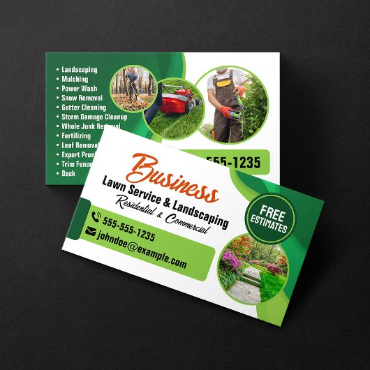 Groene & Oranje Lawncare Landscaping & Lawn Servic Visitekaartje