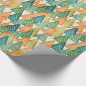 Groene Oranje minimale Trendy PINE TREE CHRISTMAS Cadeaupapier (Hoek)