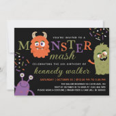 Groene Oranje Monster Mash Halloween Party Kaart (Voorkant)
