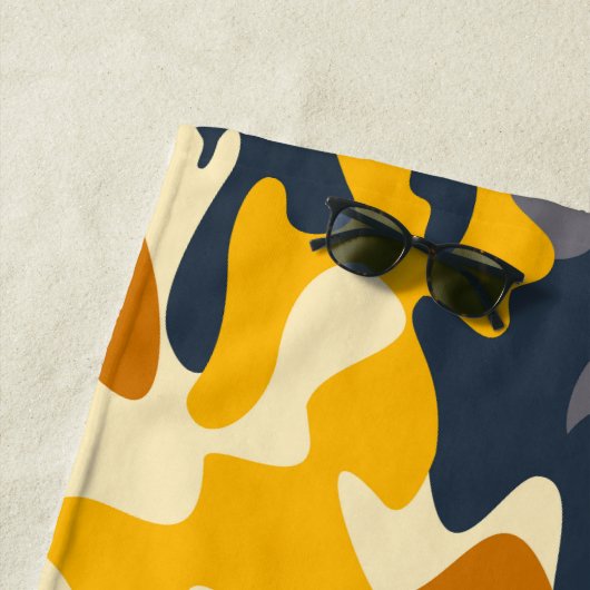 Groene Oranje naam Camo Beach Towel voor het leger Strandlaken (In situ)