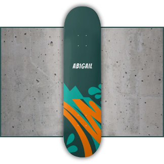 Groene Oranje Naam Half Wild Abstract Persoonlijk Skateboard