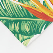 Groene Oranje papegaai en Oranje bloemen Fleece Deken (Hoek)