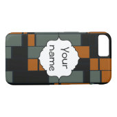 Groene oranje rechthoeken Case-Mate iPhone case (Achterkant (Horizontaal))