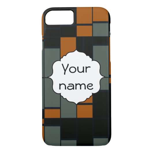 Groene oranje rechthoeken Case-Mate iPhone case (Achterkant)