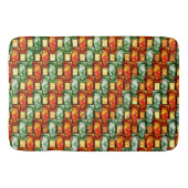 Groene oranje, rechthoekige borden, gekleurd badmat (Voorkant)