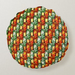 Groene oranje, rechthoekige borden, gekleurd rond kussen