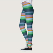 Groene, Oranje, Roze & Blauwe Strepen Leggings (Links)