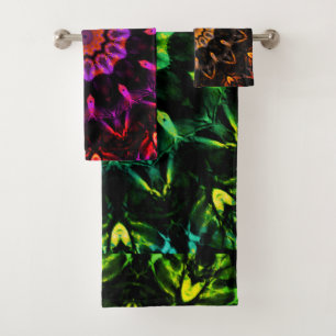 Groene Oranje roze multicolor Abstracte ventilator Bad Handdoek