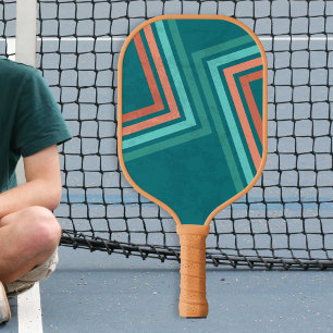 Groene Oranje strepen met kool terugzetten Aangepa Pickleball Paddle