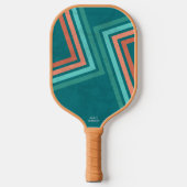 Groene Oranje strepen met kool terugzetten Aangepa Pickleball Paddle (Voorkant)