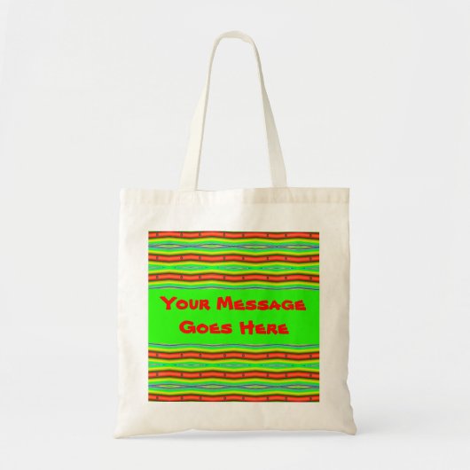 groene oranje strepen tote bag (Voorkant)