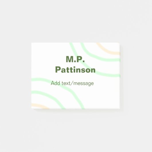 Groene oranje strepen voeg naam tekstbericht eenvo post-it® notes (Voorkant)
