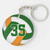 groene oranje teamkleuren aangepaste jongens volle sleutelhanger (Achterkant)