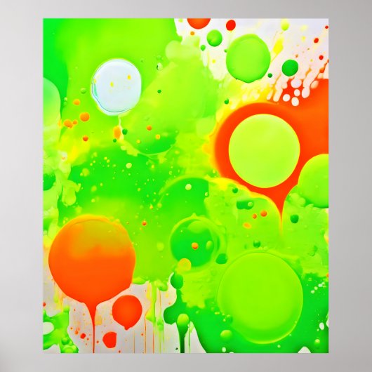 Groene & Oranje Tinten Poster (Voorkant)
