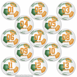 " groene oranje voetbalbanket " - voordelige set v sticker