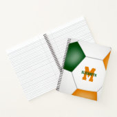 groene oranje voetbalteamkleuren monogrammen notitieboek (Binnen)