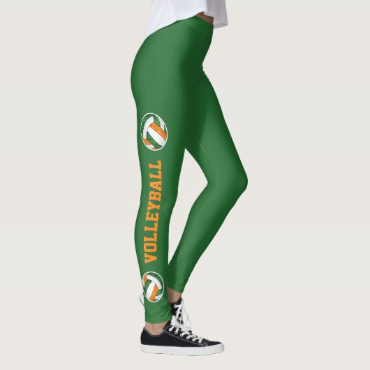 groene oranje volleybalken met leggings op poten (Rechts)