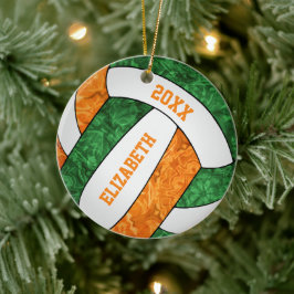 groene oranje volleybalteamkleuren keramisch ornament