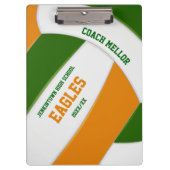 groene oranje volleybaltrainer klembord (Voorkant)