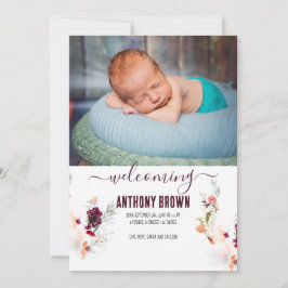 GROENE & ORANJE WATERVERF BABY Aankondiging