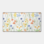 Groene Oranje Waterverf Wildbloem Bureaumat (Voorkant)