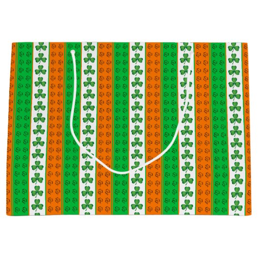 GROENE ORANJE WITTE IERSE CELTISCHE SCHAMROKKEN GROOT CADEAUZAKJE (Voorkant)