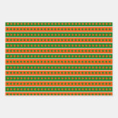 GROENE ORANJE WITTE IRISH SHAMROCKS STARS INPAKPAPIER VEL (Voorkant 3)