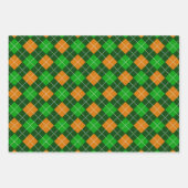 GROENE ORANJE WITTE IRISH SHAMROCKS STARS INPAKPAPIER VEL (Voorkant 2)