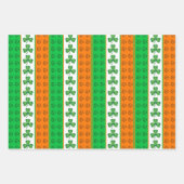 GROENE ORANJE WITTE IRISH SHAMROCKS STARS INPAKPAPIER VEL (Voorkant)