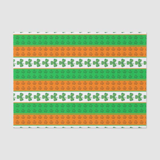 GROENE ORANJE WITTEN VAN IERSE SCHAMROKKEN TISSUEPAPIER (Voorkant)