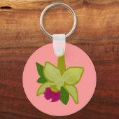 Groene Orchid-sleutelketen Sleutelhanger (Voorkant)