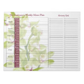 Groene Orchid Weekly Personalized Meal Planner Notitieblok (Voorkant)