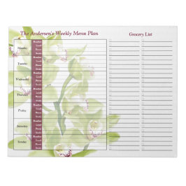 Groene Orchid Weekly Personalized Meal Planner Notitieblok