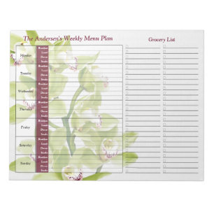 Groene Orchid Weekly Personalized Meal Planner Notitieblok