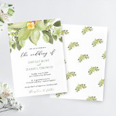 Groene Orchidee Aquarel Botanische Bruiloft Kaart