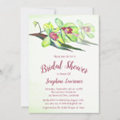 Groene Orchidee Bloemen Bruids Douche Uitnodiginge Kaart (Voorkant)