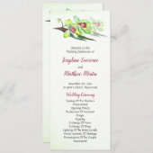 Groene Orchidee Bourgondië Tropische Huwelijkscere Programmakaart (Voorkant / Achterkant)