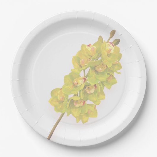 Groene Orchidee Papieren Borden Bordje (Voorkant)