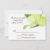 Groene orchidee rsvp-kaart RSVP kaartje (Voorkant)
