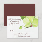 Groene orchidee rsvp-kaart RSVP kaartje (Voorkant / Achterkant)