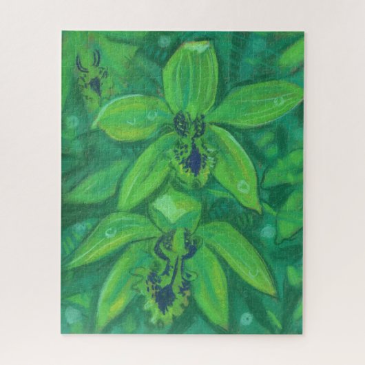 Groene orchidee, Tropische bloemenpasta's Legpuzzel (Verticaal)