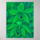Groene orchidee, Tropische bloemenpasta's Poster (Voorkant)
