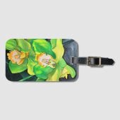 Groene Orchidee watercolor pop art Bagagelabel (Voorkant (horizontaal))