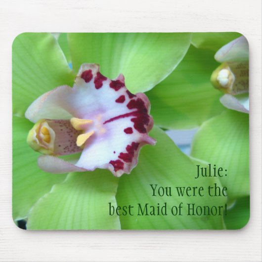 Groene orchideeën - jouw tekst muismat (Voorkant)
